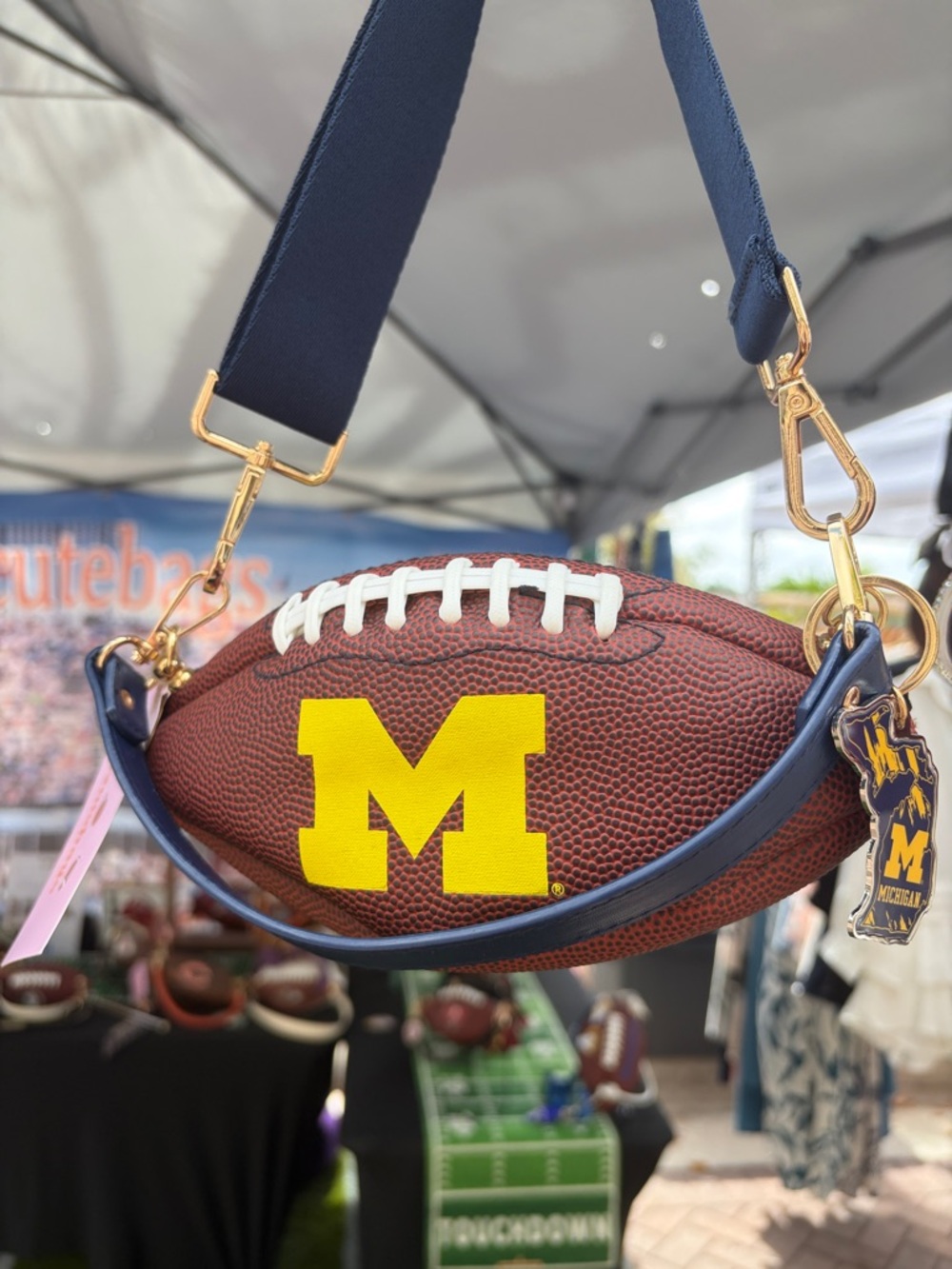 MICHIGAN Navy &Yellow Michigan Football Crossbody purse